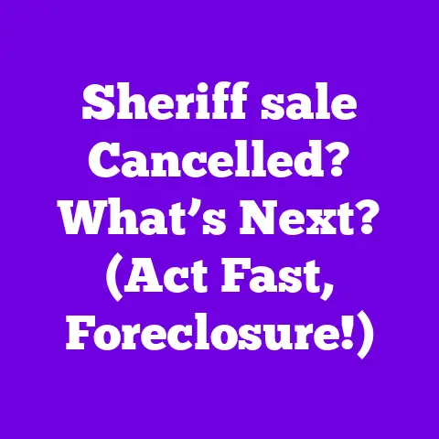 Sheriff sale Cancelled? What’s Next? (Act Fast, Foreclosure!)